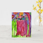 Rote Katze • Bianca Saad, altern 8 - Karte (Gelbe Blume)