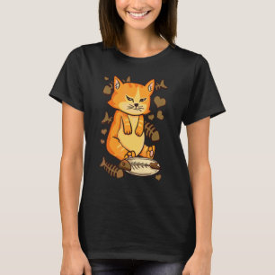 Rote Katze Dicke Katze Süße Katzenjunge Wütend Ess T-Shirt