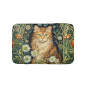 Rote Katze im Gartenstil Badematte (Vorderseite)