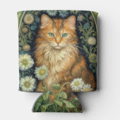 Rote Katze im Gartenstil Dosenkühler (Rückseite)