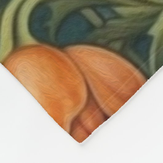 Rote Katze im Gartenstil Fleecedecke (Ecke)