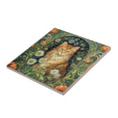 Rote Katze im Gartenstil Fliese (Seite)