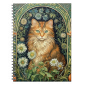 Rote Katze im Gartenstil Notizblock (Vorderseite)