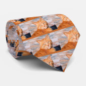 Rote Katze Krawatte (Gerollt)