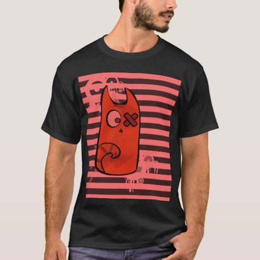 Rote Katze T-Shirt (Vorderseite)