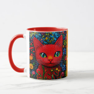 Rote Katze Tasse