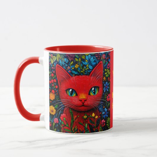 Rote Katze Tasse (Links)