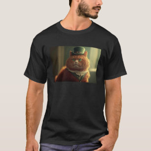 Rote Katze trägt zum Feiern von St. Patrick's Day T-Shirt