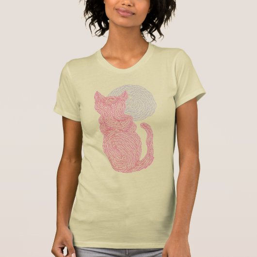 Rote Katze und das MondT-Shirt T-Shirt (Vorderseite)