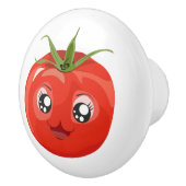 Rote kawaii Tomate weißer Keramik-Griff Keramikknauf (Rechts)