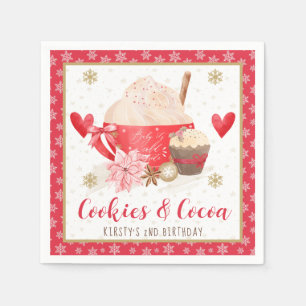 Rote Kekse und Kakao 2. Geburtstag Serviette