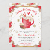 Rote Kekse und Kakao-Party Winter Einladung (Vorne/Hinten)