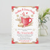 Rote Kekse und Kakao-Party Winter Einladung (Stehend Vorderseite)