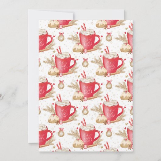 Rote Kekse und Kakao-Party Winter Einladung (Rückseite)