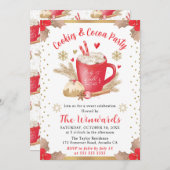 Rote Kekse und Kakao-Party Winter Einladung (Vorne/Hinten)