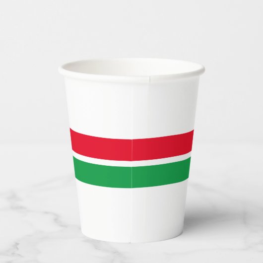 Rote Kelly Grüne Mitte Streifen auf Weiß Pappbecher (Rechts)