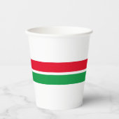 Rote Kelly Grüne Mitte Streifen auf Weiß Pappbecher (Vorderseite)