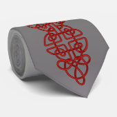 Rote keltische Knoten-Krawatte Krawatte (Gerollt)