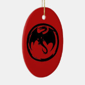 Rote Keramik des Schwarzen Drachen Ornament (Rechts)