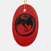 Rote Keramik des Schwarzen Drachen Ornament (Links)