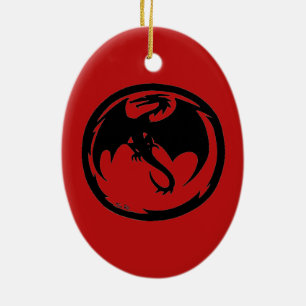 Rote Keramik des Schwarzen Drachen Ornament
