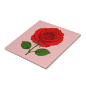 Rote Keramikfliese Rose (Seite)