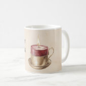 Rote Kerze in Gold sei ein Licht Kaffeetasse (VorderseiteRechts)