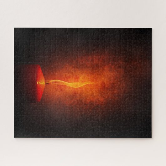 Rote Kerze mit warmem Licht Puzzle (Horizontal)