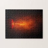 Rote Kerze mit warmem Licht Puzzle (Horizontal)