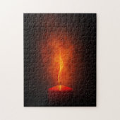 Rote Kerze mit warmem Licht Puzzle (Vertikal)