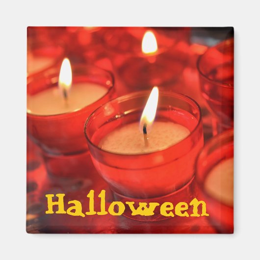 Rote Kerzen für Halloween-Party Magnet (Vorne)