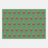 Rote Kerzen im grünen Hintergrund Geschenkpapier Set (Vorderseite)