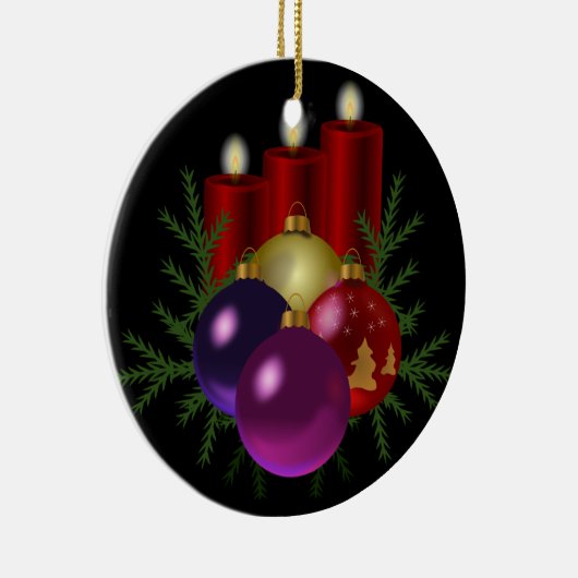 Rote Kerzen Keramikornament (Rechts)