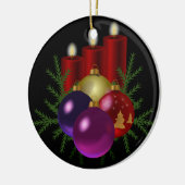 Rote Kerzen Keramikornament (Links)