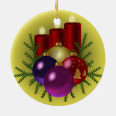 Rote Kerzen Keramikornament (Hinten)