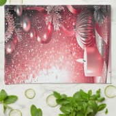 Rote Kerzen Weihnachts-Küchenhandtuch Geschirrtuch (Gefaltet)