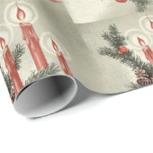 Rote Kerzen Weihnachtsbrauch Geschenkpapier (Rolleneckpunkt)