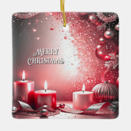 Rote Kerzen Weihnachtsdekoration Weihnachtsbaumsch Keramikornament
