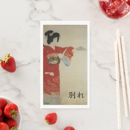 Rote Kimono-Frau - Wakare Serviette (Beispiel)