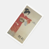 Rote Kimono-Frau - Wakare Serviette (Ecke)