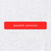 Rote Kinder benennen Eisen auf Kleidung Etiketten (Design 1)