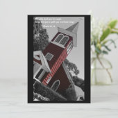 Rote Kirche Taufe Einladung (Stehend Vorderseite)