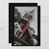 Rote Kirche Taufe Einladung (Vorne/Hinten)