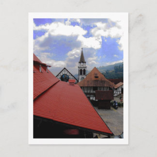 Rote Kirche und Landschaft Venezuela Postkarte