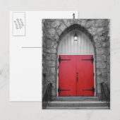 Rote Kirchentür Postkarte (Vorne/Hinten)
