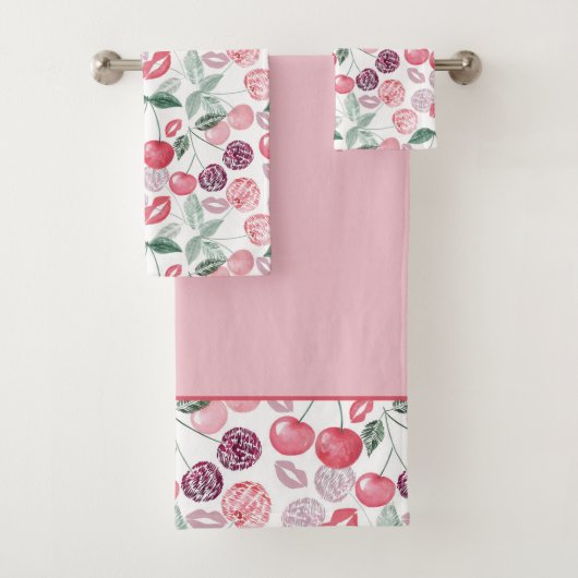 Rote Kirschbeere Frucht stilvolles Badetuch Set (Insitu)