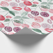 Rote Kirschbeere Geschenkpapier (Ecke)