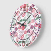 Rote Kirschbeere Große Wanduhr (Winkel)