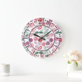 Rote Kirschbeere Große Wanduhr (Zuhause)