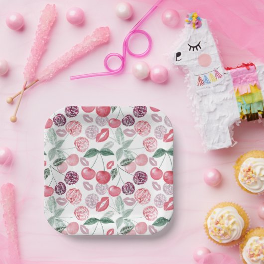 Rote Kirschbeere Pappteller (Party)